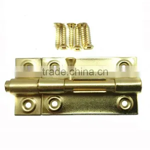 Popular Iron Barrel Bolt, 3" Brass Finish Door Bolt, Window Barrel Bolt Lock thumbnail-1