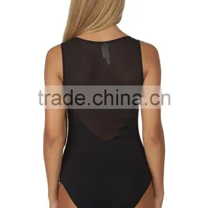 Fashion Women's Sleeveless Mesh Back Sweetheart Leotard Adult Sexy Transparent Bodysuit thumbnail-3