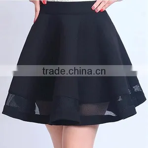Customize Garment Manufacturer A-line Mini Black Sexy Girls Cute Short Skirt With Organze thumbnail-3