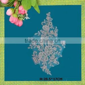 Africa Wedding Dress Flowers Design Appliques With Sequins and Cording thumbnail-1