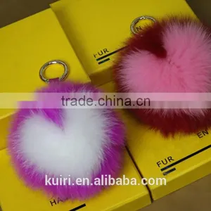 Classic Letter Fur Keychain Super BIg 15cm Fox Fur Pompoms From A to Z Keychains Real Fur Keychain Handbag Accessories thumbnail-4