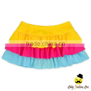 New Model Children Colorful Ruffle Separable Rainbow Little Girl Cake Dress Swimwear Beach Mini Skirt thumbnail-1