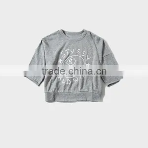 Ladies Clothing Hip Hop Clothing Crew Neck Half Sleeve Hoodies thumbnail-4