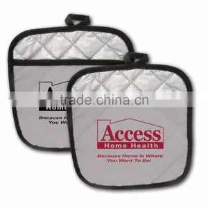 Therma-Grip Large Pot Holder - Silver Flame Resistant Cotton Pot Holder and Comes With Your Logo thumbnail-1