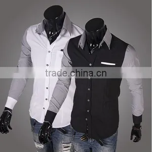 Wholesale Walson Latest Shirt for Man 100% Cotton Luury Long Sleeve Dress Casual Shirt Italian Style Design Apparel thumbnail-1