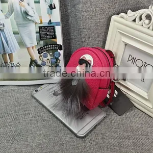 Hot Sales Monster Leather Small Key Bag Key Holder Wallet With Mink Fur thumbnail-2