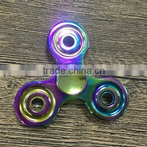 Fingertips Gyro Colorful Aluminum Alloy Big Three Round Bright Color Big Three Yuan Black Circle Finger Gyro Metal Gyro Decompre thumbnail-4