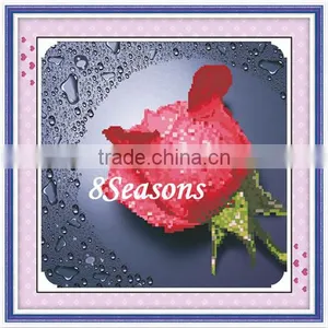 Handmade Red Flower Pattern Embroidery Diamond Painting DIY Kit Cross Stitch For Living Room 34cmx5cm thumbnail-1