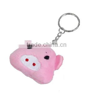 Plush Keychain & Keyring Round Silver Tone Pink Emoji Pattern Carved 10cm x 5.3cm thumbnail-2