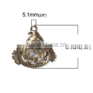 Zinc Based Alloy Halloween Pendants Pumpkin Antique Bronze thumbnail-2