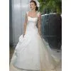 High Quality Organza Lace Material Appliqued Beaded A-line Bridal Wedding Gown Custom Made thumbnail-3
