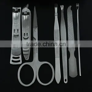 7 Pcs Pedicure Scissor Tweezer Knife Ear Pick Utility Manicure Set Tools Nail Clipper Kit Nail Care Set thumbnail-1