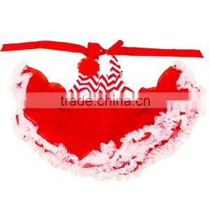 Persnickety Princess High Quality Cotton Chevron Halter Neck Dress With Red Tutu Dress thumbnail-1