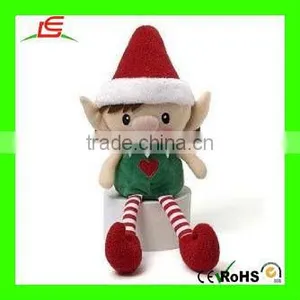 LE-D503 Plush Elf Doll Wtih Christmas Santa Hat Christmas Elf Doll thumbnail-1