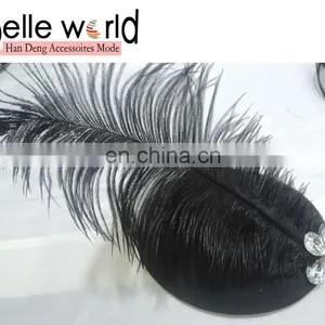 Black Feather Hair Clip Mini Top Hat thumbnail-1