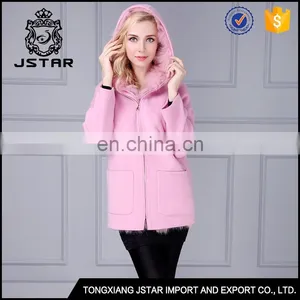 Charming Lady Winter Wool Cashmere Coat With Fur Lining thumbnail-2