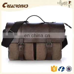 CR Europe Customized Design Leather Men's Leisure Satchel Canvas Messenger Bag Laptop thumbnail-1