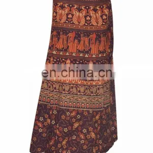 Long Wrap Around Skirt Sarong Wrap Around Dress Summer Hippie Beach Boho Cotton Wrap Around Skirt Dress Hippie Boho Women Wears thumbnail-1