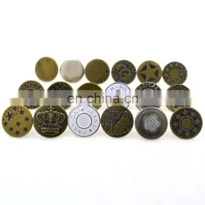 Fashion 17mm Bronze Metal Jeans Button Shank Button For Garment Pants thumbnail-4
