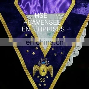 SCOTTISH RITE 95TH DEGREE EMBROIDERY COLLAR PURPLE thumbnail-1