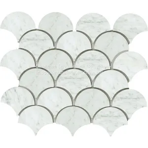 Carrara C White Marble Mosaic Tiles Backsplash Mosaic thumbnail-4