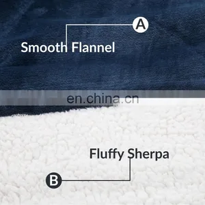 Wholesale Custom Comfy Men Women Ultra-plush Warm Durable Breathable Wearable Sherpa Blanket Hoodie For Winter thumbnail-7