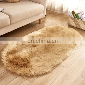 Handmade 100% OVal Shape Wholesale The Bedroom Faux Fur Carpet Rug thumbnail-2