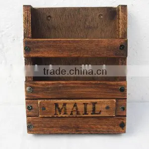 Custom Antique Solid Wooden Mail Rack,wood Mail Holder thumbnail-1