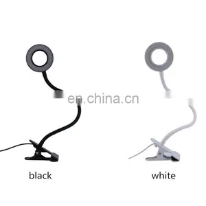 USB Powered Brightness Adjustable Eye Protection Learn Clip Black Table Lamp thumbnail-7
