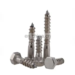 Zinc HDG 304 316 Stainless DIN571 Hex Head Coach Wood Screws thumbnail-1