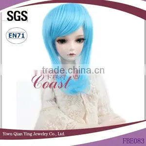 Middle Length Cutie Light Blue Straight Bjd Doll Wig thumbnail-1