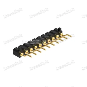 Dnenlink 2.00mm Pitch Single Row H2.5mm Concave Contact Right Angle SMT Type Female Header PogoPin Header With Peg thumbnail-2
