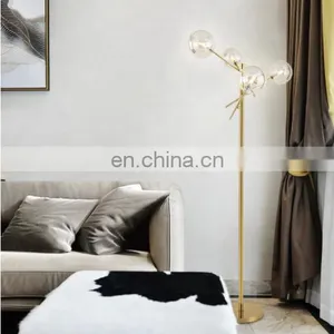 Nordic Simple Floor Lamps Designer Plated Gold Metal Living Room Bedroom Standing Lamp Lighting Fixture thumbnail-5