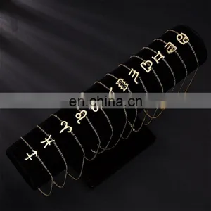 Charm Birthday Gift Gold, Plated 12 Constellations Zodiac Sign Pendant Wish Card Necklace Jewelry For Women/ thumbnail-3