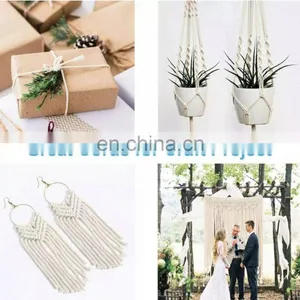 Hot Selling 3MM*100mater 4 Strand Custom Drawstring Macrame Cord Cotton Knitting thumbnail-4