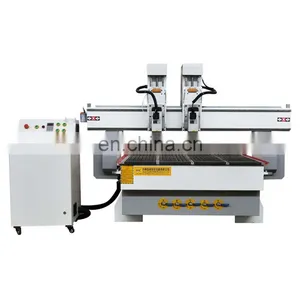 Two Independent Heads Wood Engraving CNC Router Dual Spindle Cnc thumbnail-4