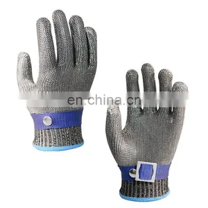Safety Kitchen Cuts Gloves for Oyster Shucking Fish Fillet Processing 304 Stainless Steel Mesh Cut Proof Butcher Work Gloves thumbnail-1