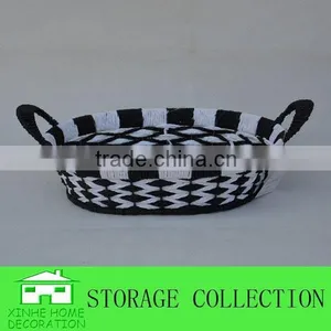 Handmade Oval Paper Rope Storage Basket thumbnail-1