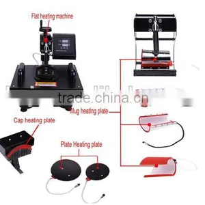 New Sliding Rail Design 8 in 1 Combo Heat Press Machine for Plate Mug Cap T-Shirt thumbnail-1