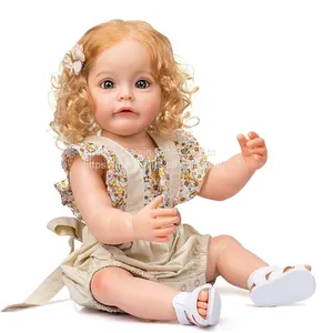 New 22-inch Cute Realistic Reborn Doll Girl Soft Full Body Enamel Baby Doll thumbnail-2