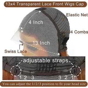 1b/30 Ombre Brown Colored Short Bob Human Hair Lace Frontal Wig 210% Density 13x4 Lace Front Wigs For Women thumbnail-4