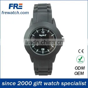 Black Rubber Wrist Watch With Alloy Case and Stainless Steel Buckle thumbnail-1