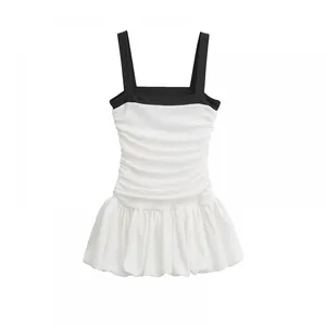 2025 Spring New European and American Wind Ball Version Texture Slimming Strap Dress for Women thumbnail-4