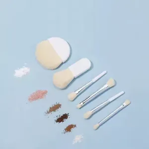 New Arrival Portable Mini Makeup Brush Set Loose Powder Concealer Fan Brush Lip Liner Travel-Friendly Makeup Brushes Small Box thumbnail-2