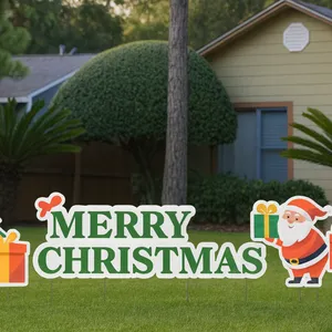 Merry Christmas Characters and Cutouts Yard Card Flair Set thumbnail-2