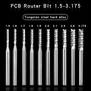 PCB Router Bit, Carbide End Mill Cutter 0.6-1.5mm thumbnail-1