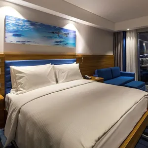 Modern Bedroom Furniture Storage Double Bed With USB Interface and Fabric Headboard Wooden Beds thumbnail-4