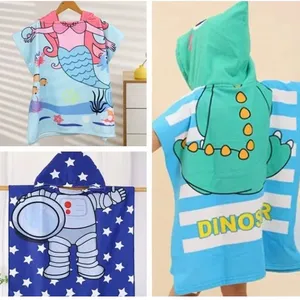 Printed Children Beach Towels Poncho thumbnail-1