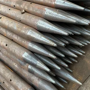 Stock Available Perforated Grouting Piling Steel Tube Injection Grouting Pipe,With Sharp Pointed End for Grouting Work thumbnail-3