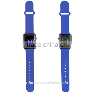 LP1427 Blue Color Changeable Silicone Strap Digital Movement Men LED Watch thumbnail-4